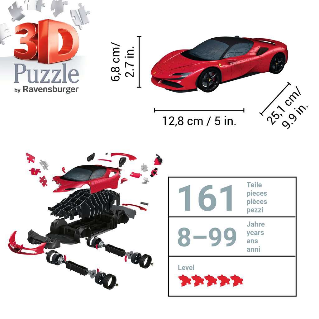 3D Puzzle Ferrari SF90 Stradale 108 Teile - Bild 5