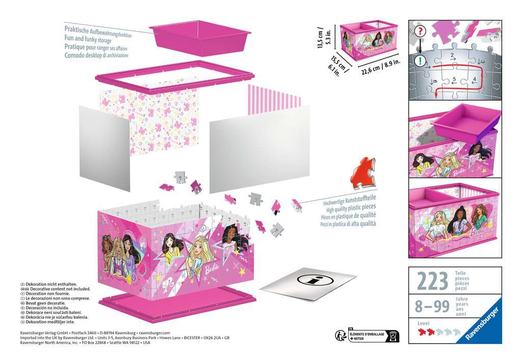 3D Puzzle Aufbewahrungsbox Barbie 11.584 - Bild 3