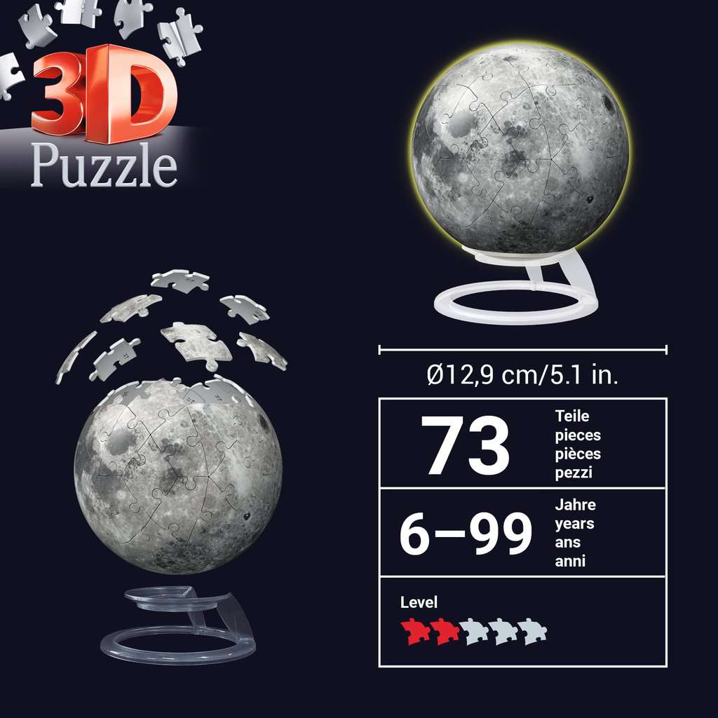 Puzzleball 3D - Der Mond glow in the dark 11.586 - Bild 4