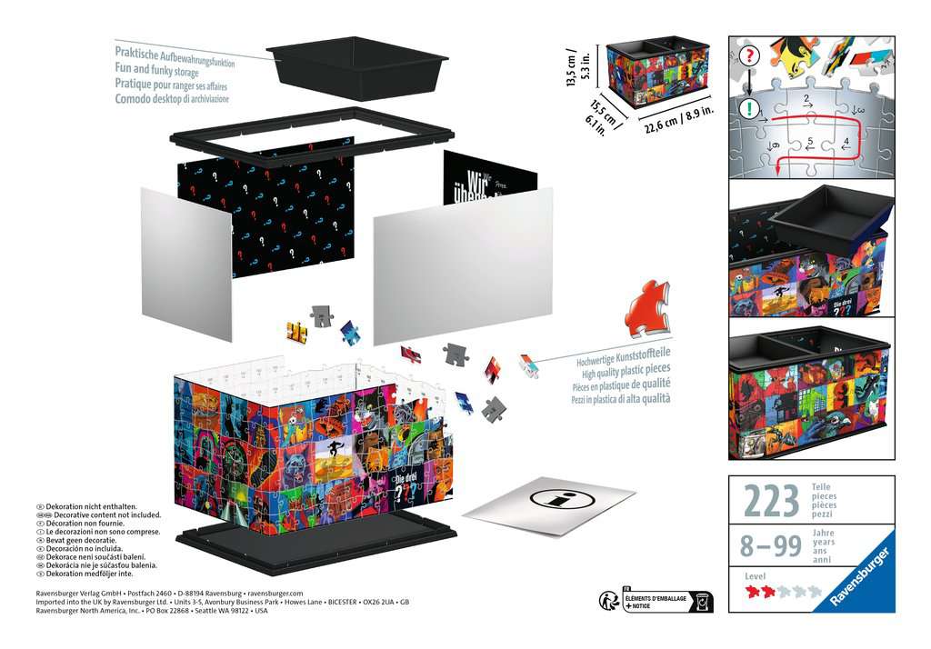 3D Puzzle Aufbewahrungsbox Die drei ??? 11.589 - Bild 2