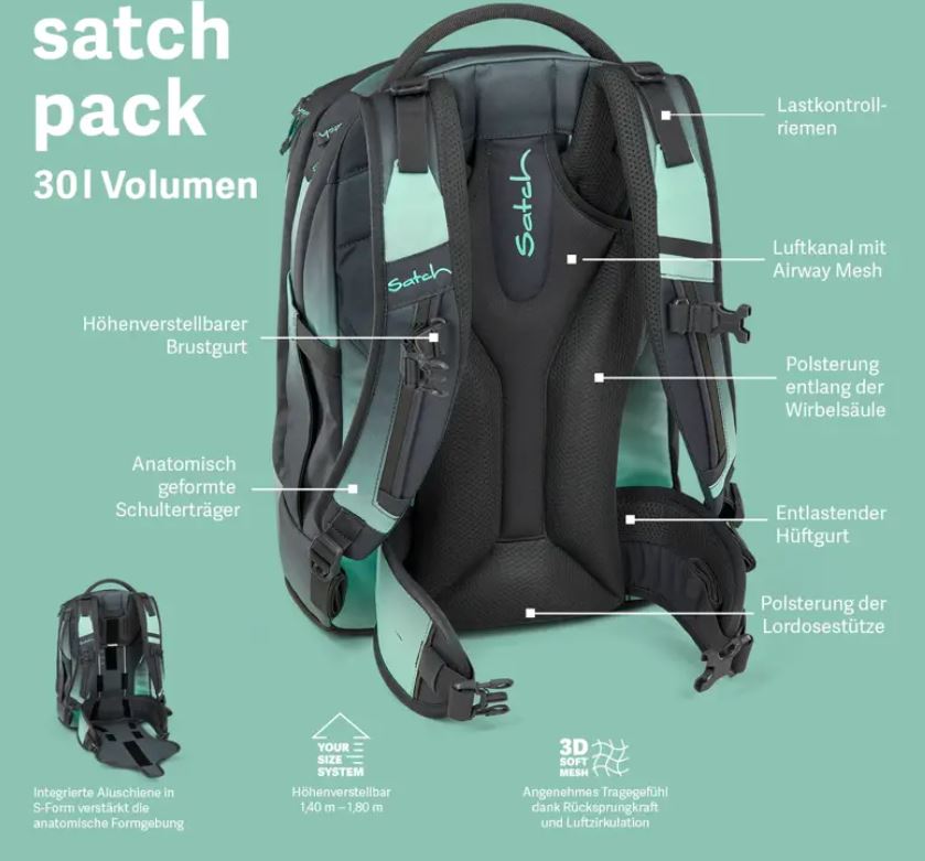 Satch Pack Schulrucksack Seismic Green - Bild 7