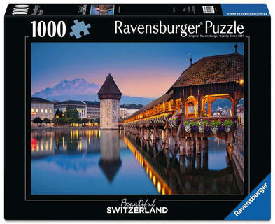 Puzzle 1000 Teile Beautiful Switzerland Luzern Kapellbrücke 01.859 - Bild 1