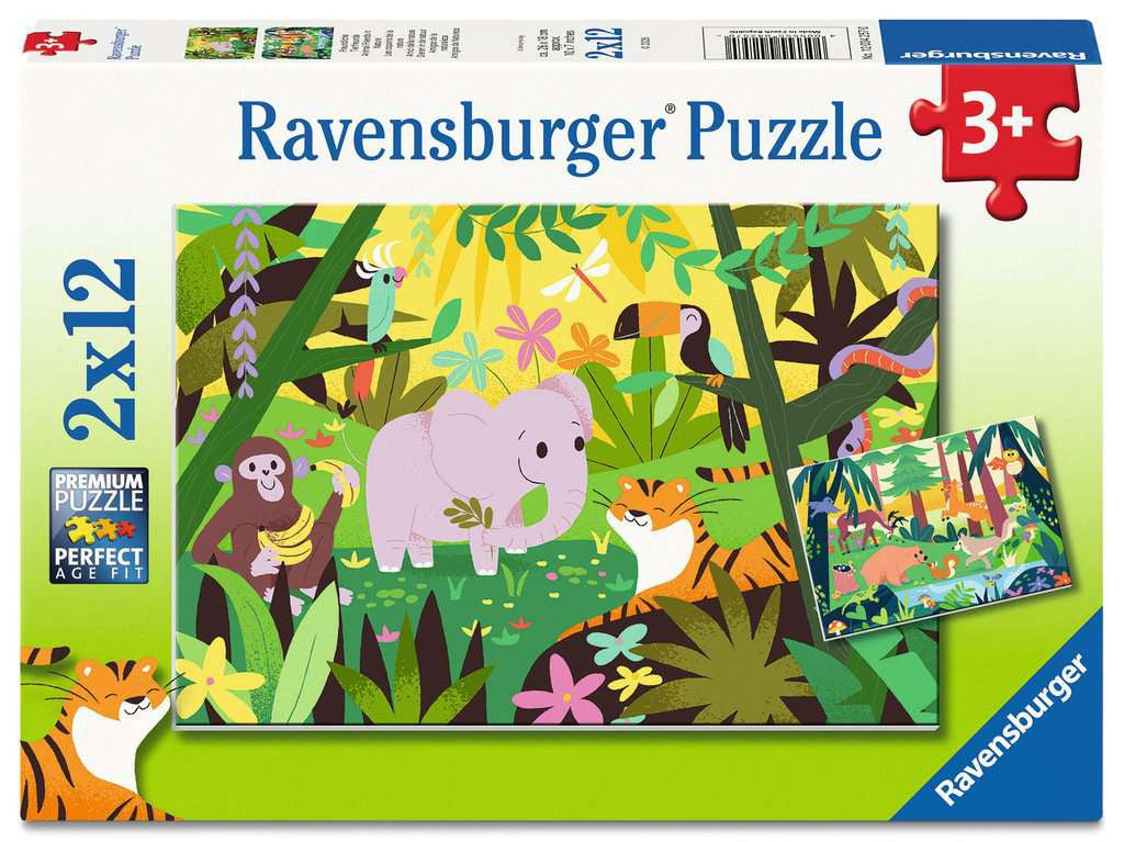 Ravensburger Puzzle 2x12 Teile - Freundliche Tierfreunde 04.257 - Bild 1