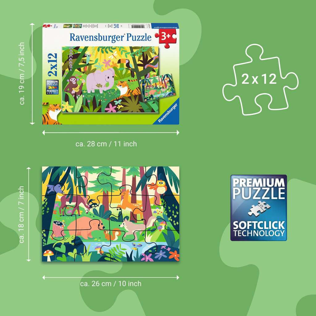 Ravensburger Puzzle 2x12 Teile - Freundliche Tierfreunde 04.257 - Bild 5