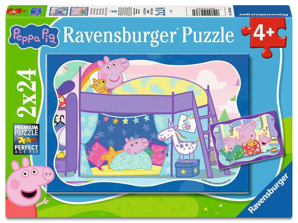 Puzzle 2x24 Teile Peppa Wutz - Gute Nacht, Peppa! 04.336 - Bild 1