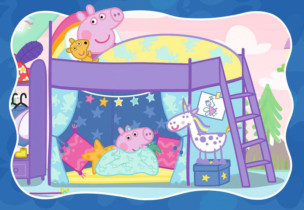 Puzzle 2x24 Teile Peppa Wutz - Gute Nacht, Peppa! 04.336 - Bild 3