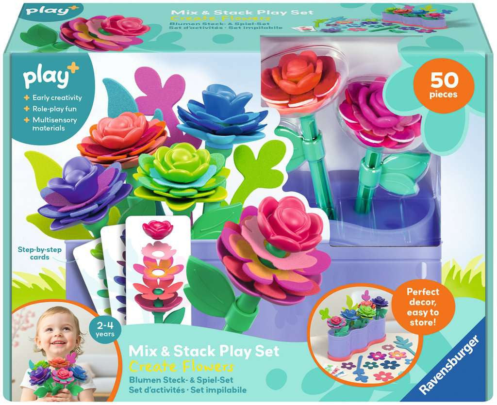 Play+ Blumen Steck- und Spiel-Set: Meine kreative Blütenwelt 34.164 - Bild 1