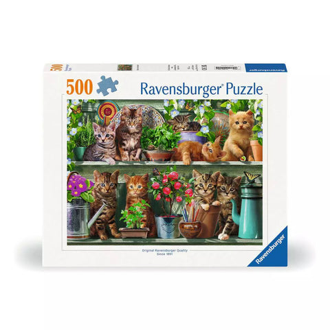 Verpackung Ravensburger Puzzle Katzen im Regal mit 500 Teilen, 00205