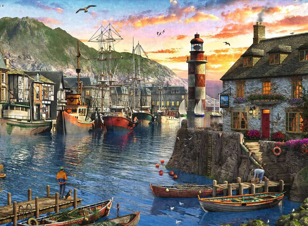 Puzzle 500 Teile Morgens am Hafen 00.212 - Bild 2