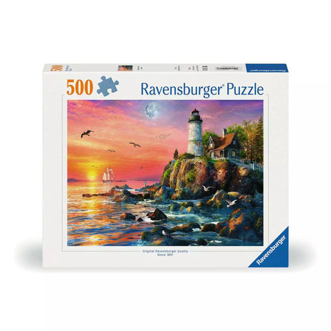 Verpackung Ravensburger Puzzle Leuchtturm am Abend, 500 Teile, 00.217