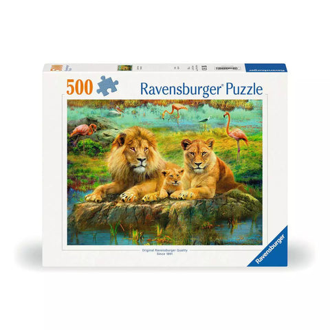 Verpackung Ravensburger Puzzle Löwen in der Savanne 500 Teile 00220