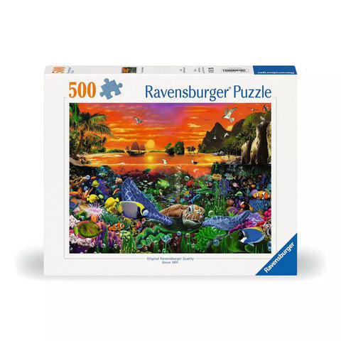 Verpackung Ravensburger Puzzle Schildkröte im Riff 00225 mit 500 Teilen