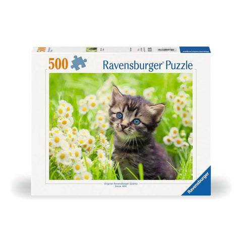 Verpackung Ravensburger Puzzle Kätzchen in der Wiese 00367, 500 Teile