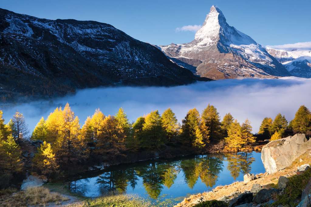 Puzzle 1000 Teile Beautiful Switzerland Grindjisee mit Matterhorn 00.372 - Bild 2