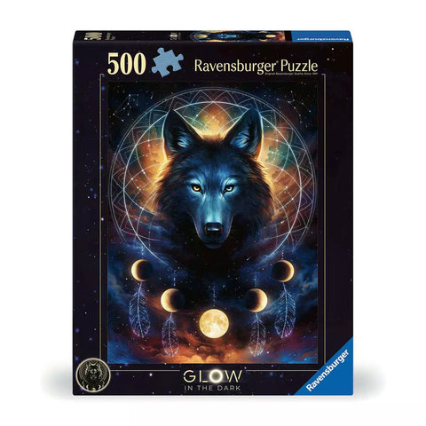 Verpackung Ravensburger Puzzle Leuchtender Wolf, 500 Teile, 00442