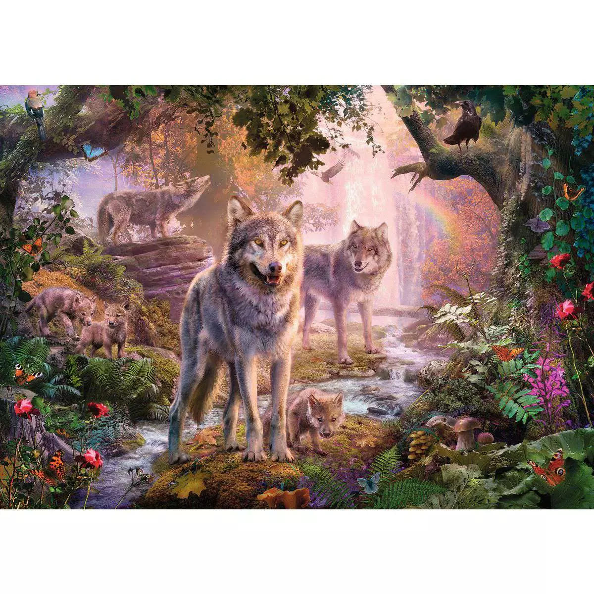 Puzzle 1000 Teile Wolfsfamilie im Sommer 00.465 - Bild 2