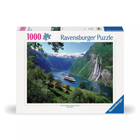 Verpackung Ravensburger Puzzle Norwegischer Fjord, 1000 Teile, 00.475