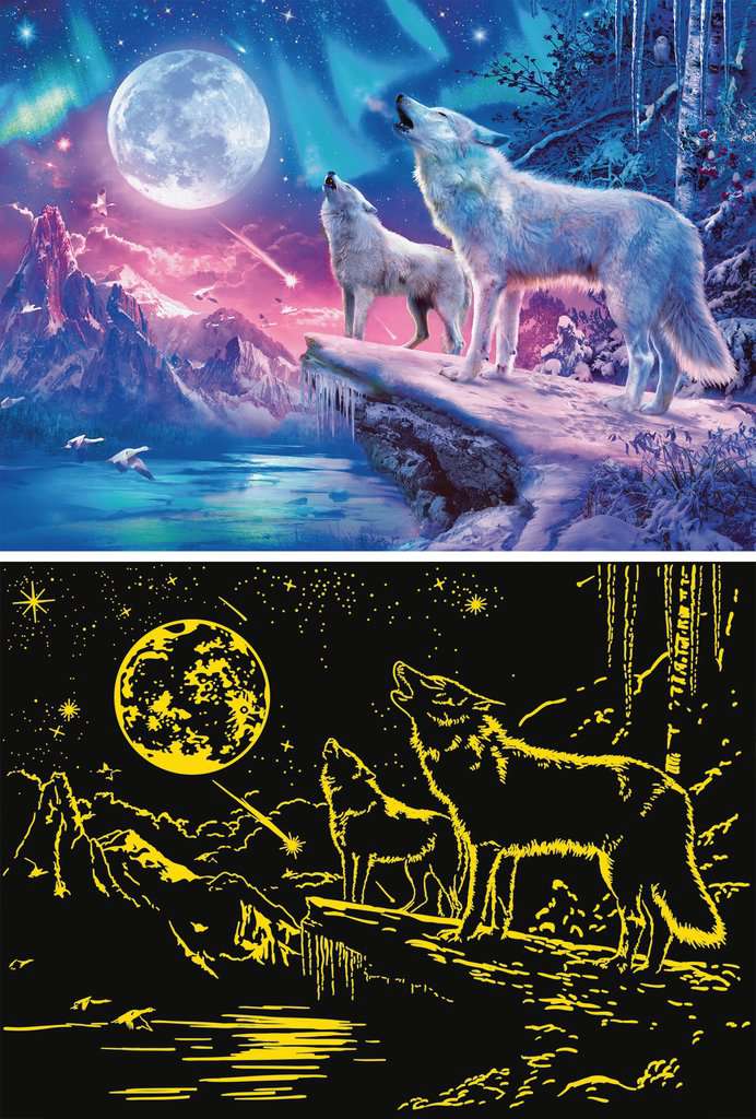 Puzzle 500 Teile - Wolf im Nordlicht 00.476 - Bild 2