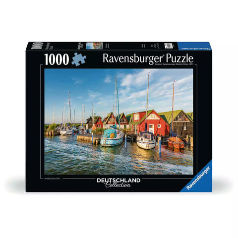 Verpackung Ravensburger Puzzle Hafenwelt von Ahrenshoop, 1000 Teile, 00.584