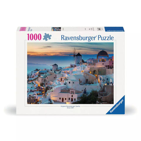 Verpackung Ravensburger Puzzle Abend über Santorini, 1000 Teile