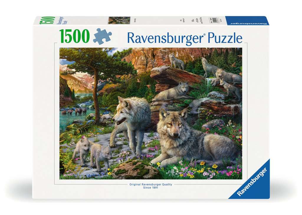 Puzzle 1500 Teile Wolfsrudel im Frühlingserwachen 00.719 - Bild 1