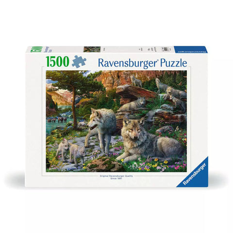 Verpackung Puzzle 1500 Teile Wolfsrudel im Frühlingserwachen 00719