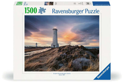 Puzzle 1500 Teile Magische Stimmung über dem Leuchtturm von Akranes, Island 00.732