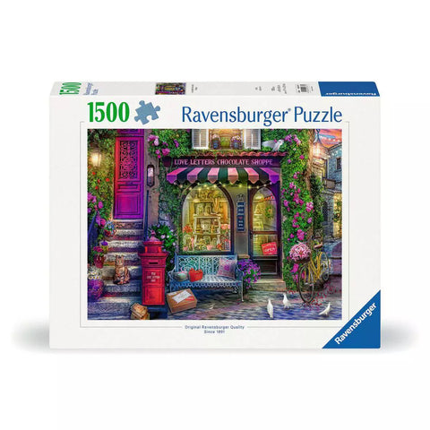 Verpackung Ravensburger Puzzle Liebesbriefe und Schokolade 00737, 1500 Teile