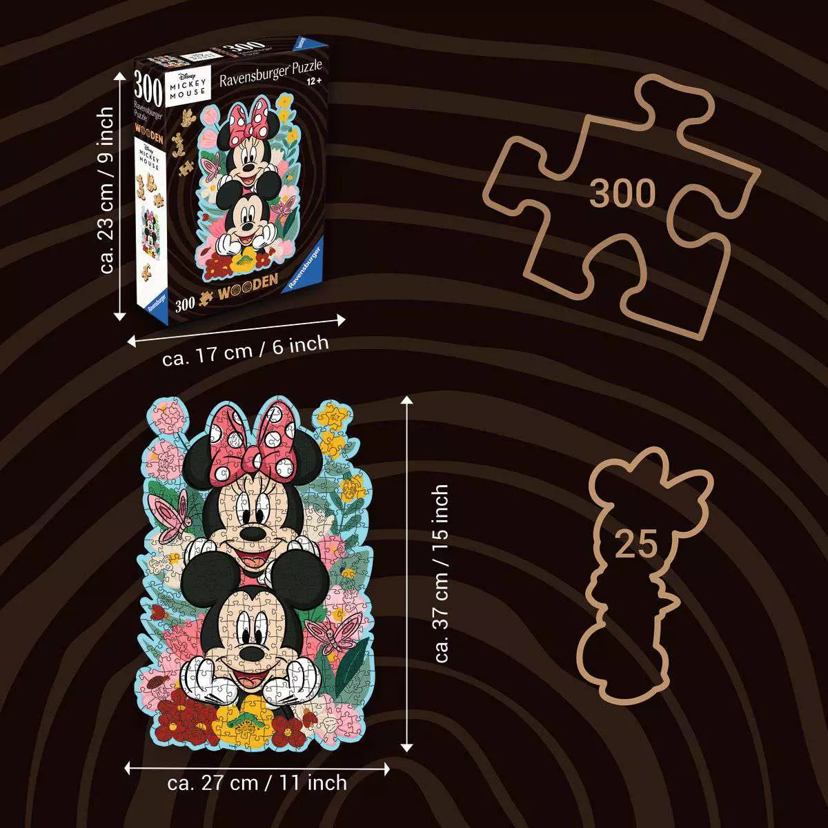 Wooden Puzzle 300 Teile Disney Mickey&Minnie 00.762 - Bild 3