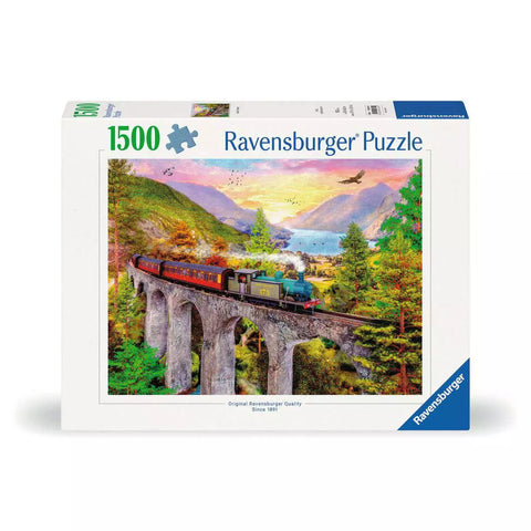 Verpackung Ravensburger Puzzle Zugfahrt im Herbst, 1500 Teile
