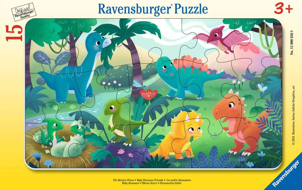 Rahmenpuzzle 15 Teile Die kleinen Dinos 00.856 - Bild 1