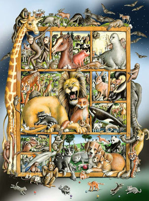 Puzzle 100 Teile Tiere im Regal 00.862