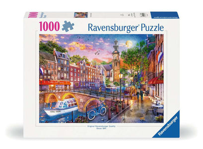 Puzzle 1000 Teile Sonnenuntergang über Amsterdam