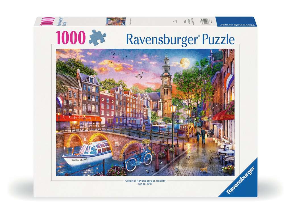 Puzzle 1000 Teile Sonnenuntergang über Amsterdam - Bild 1