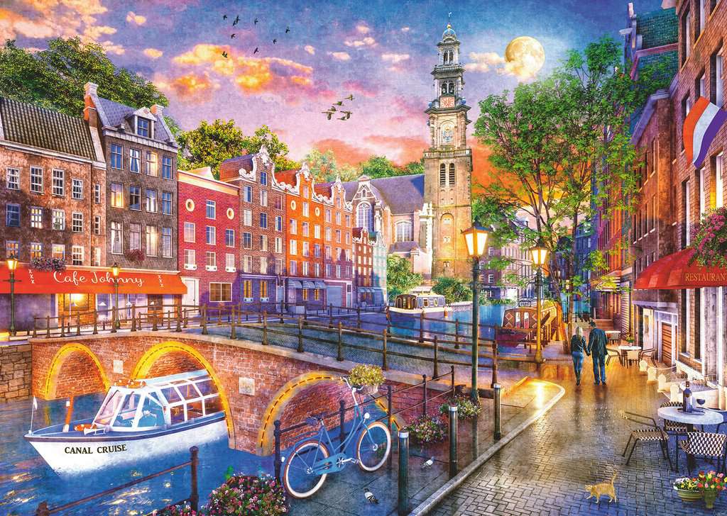 Puzzle 1000 Teile Sonnenuntergang über Amsterdam - Bild 2