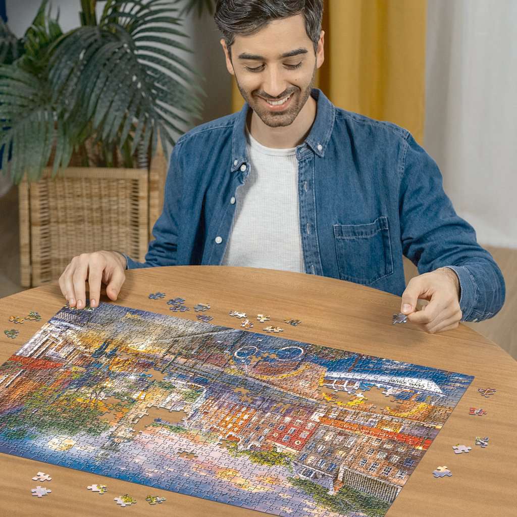Puzzle 1000 Teile Sonnenuntergang über Amsterdam - Bild 3
