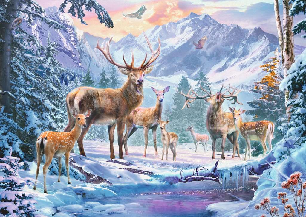 Puzzle 1000 Teile Rehe und Hirsche 00.888 - Bild 2