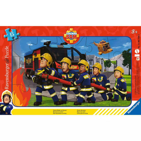 Rahmenpuzzle Feuerwehrmann Sam Unsere Retter im Einsatz, 15 Teile, Ravensburger
