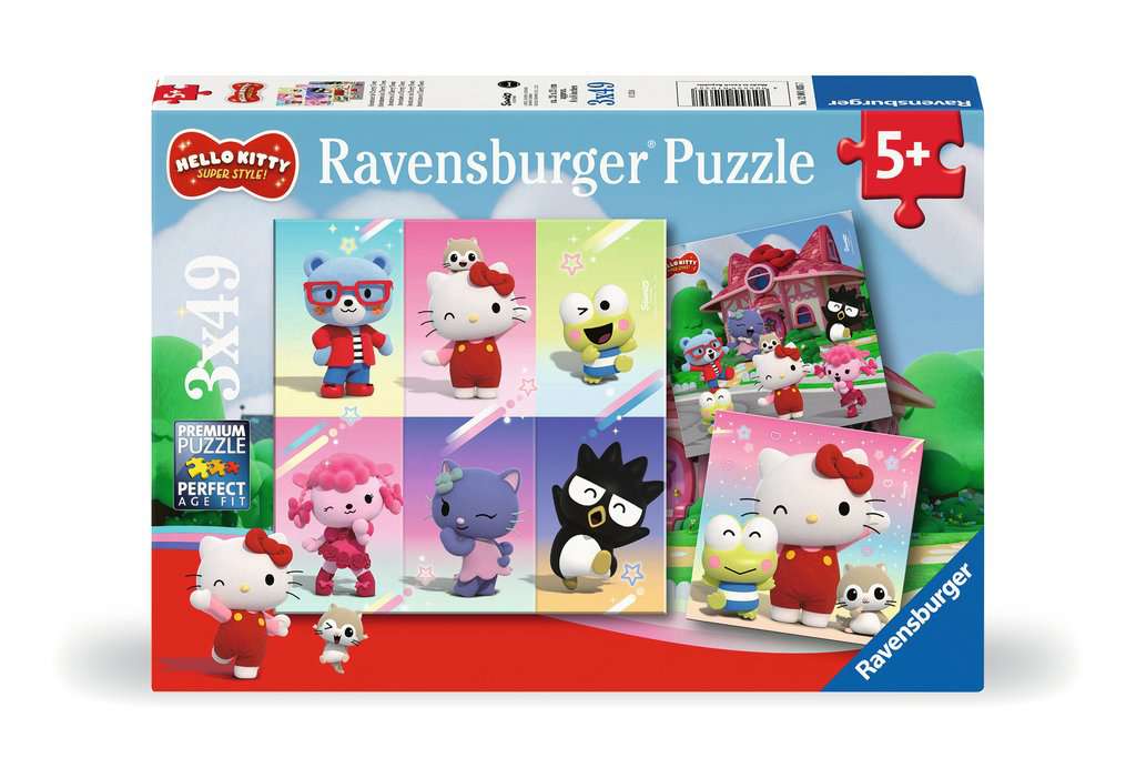 Puzzle 3x49 Hello Kitty Abenteuer in Cherry Town 01.035 - Bild 1