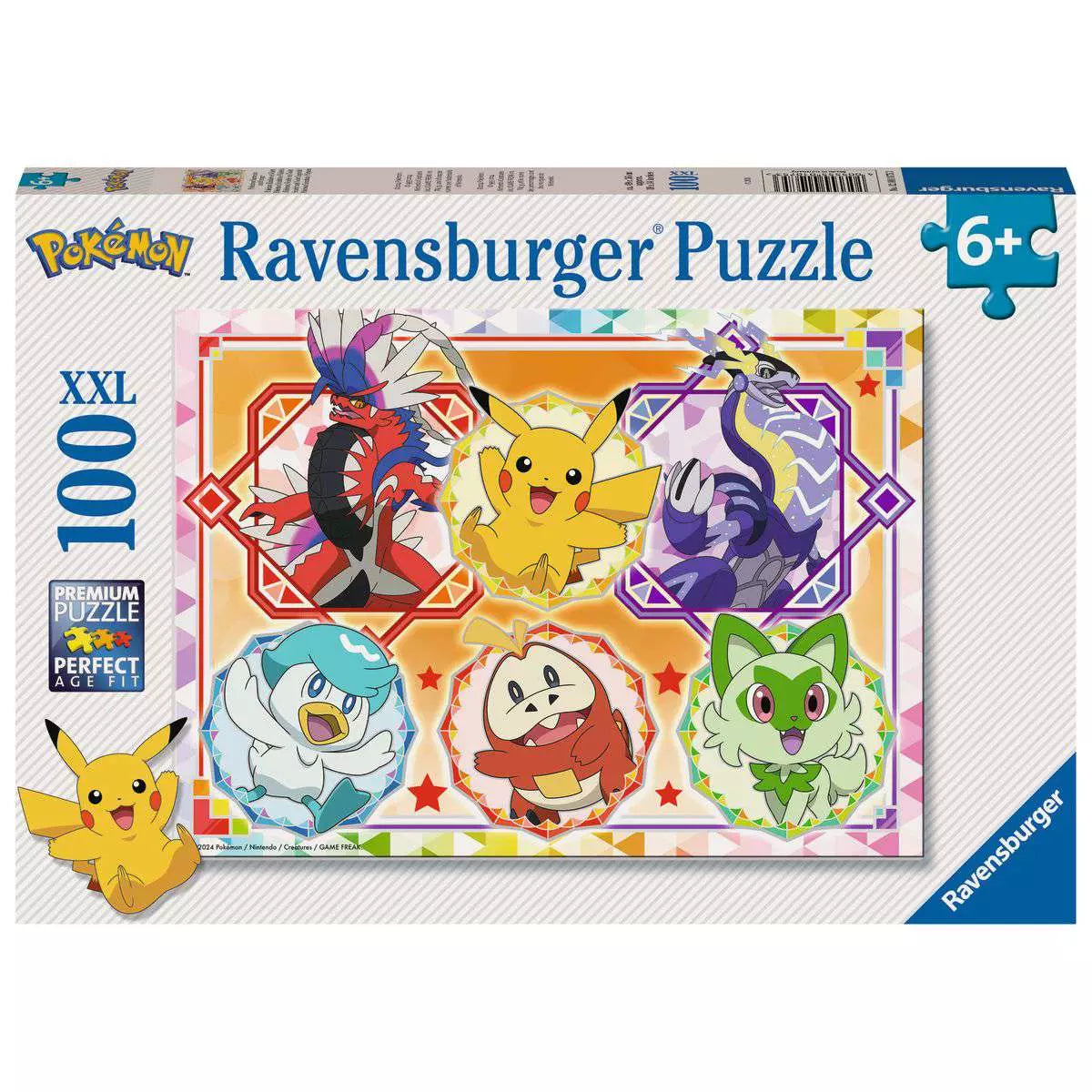 Verpackung Puzzle Pokémon Karmesin und Purpur, 100 XXL-Teile, Ravensburger