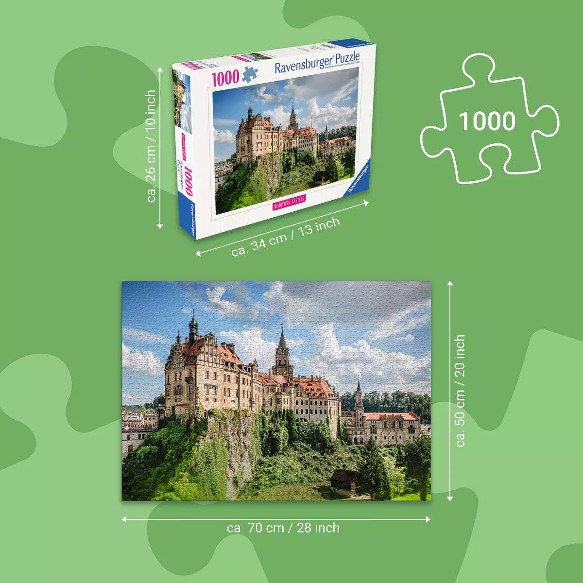 Puzzle 1000 Teile Beautiful Castles Schloss Sigmaringen, Deutschland 01.317 - Bild 3