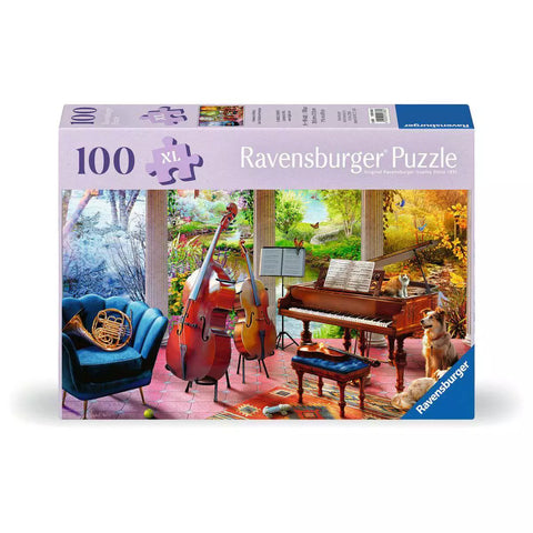 Verpackung Ravensburger Puzzle 100 Teile Musikalische Jahreszeiten 01366