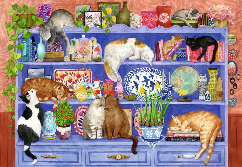 Puzzle 200 Teile Cats on the Shelf - mit grösseren Teilen 01.367 - Bild 2