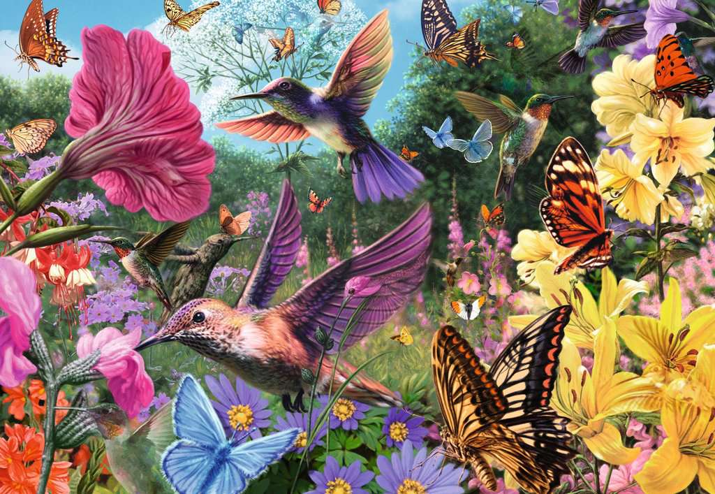 Puzzle 200 Teile Kolibris&Schmetterlinge - mit grösseren Teilen 01.369 - Bild 2