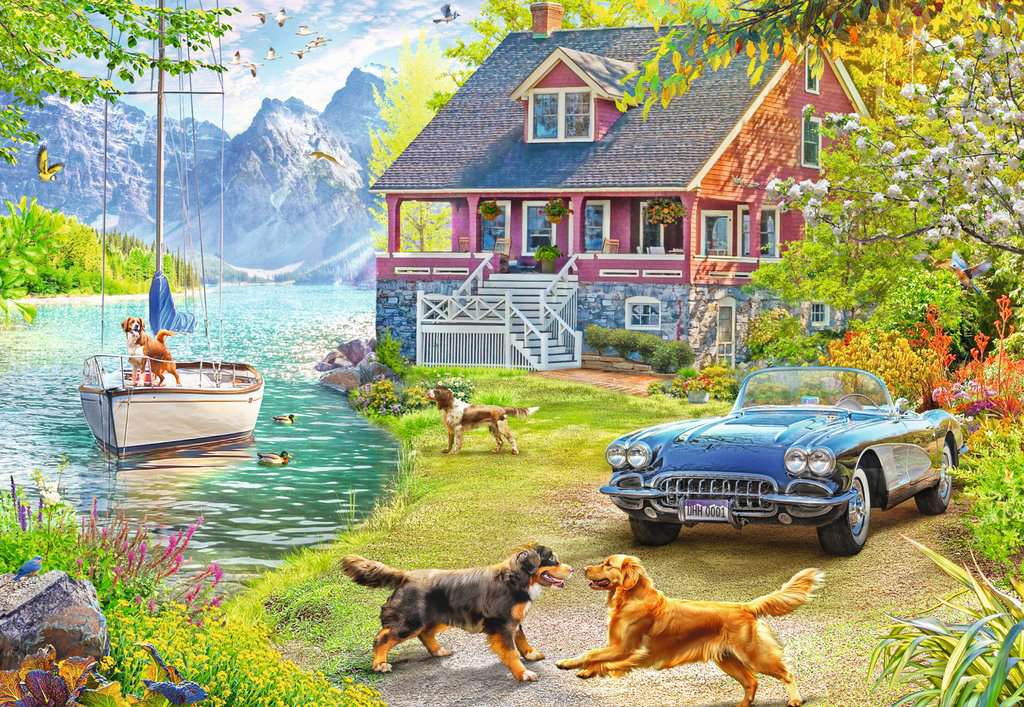 Puzzle 200 Teile Summer Lake House -  mit grösseren Teilen 01.370 - Bild 2