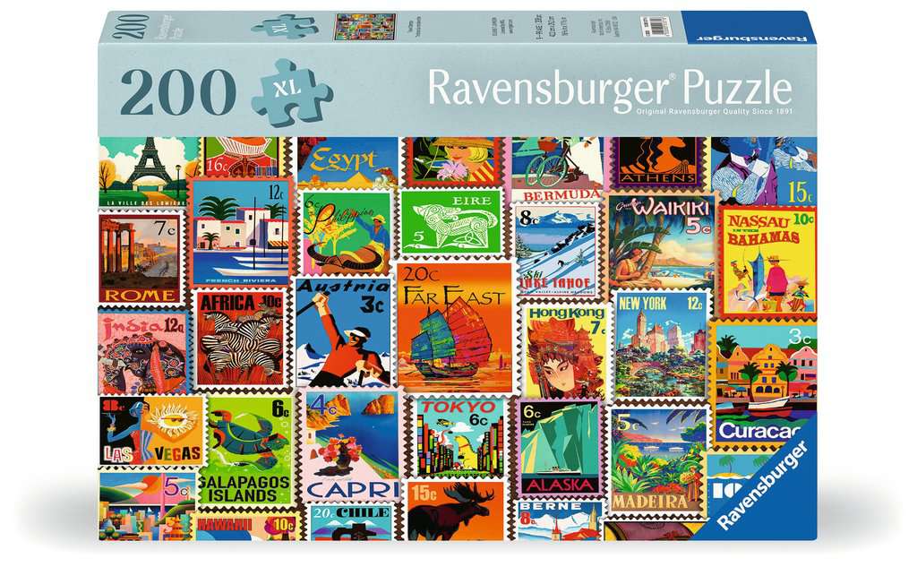 Puzzle 200 Teile Travel Stamps - mit grösseren Teilen 01.371 - Bild 1