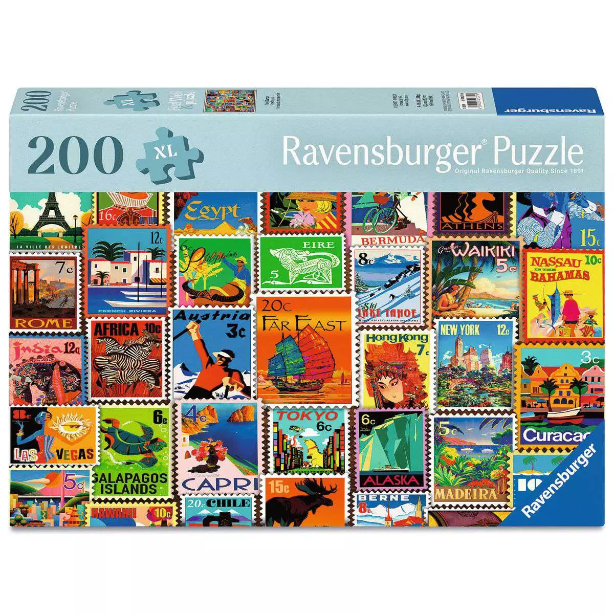 Puzzle 200 Teile Travel Stamps - mit grösseren Teilen 01.371 - Bild 1