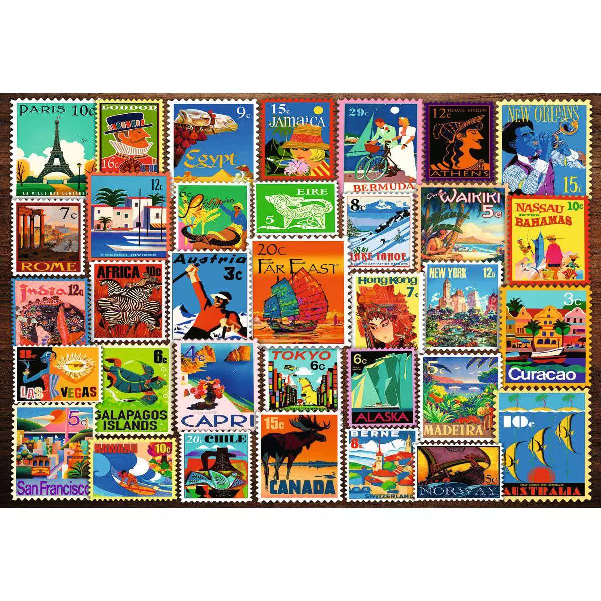 Puzzle 200 Teile Travel Stamps - mit grösseren Teilen 01.371 - Bild 2