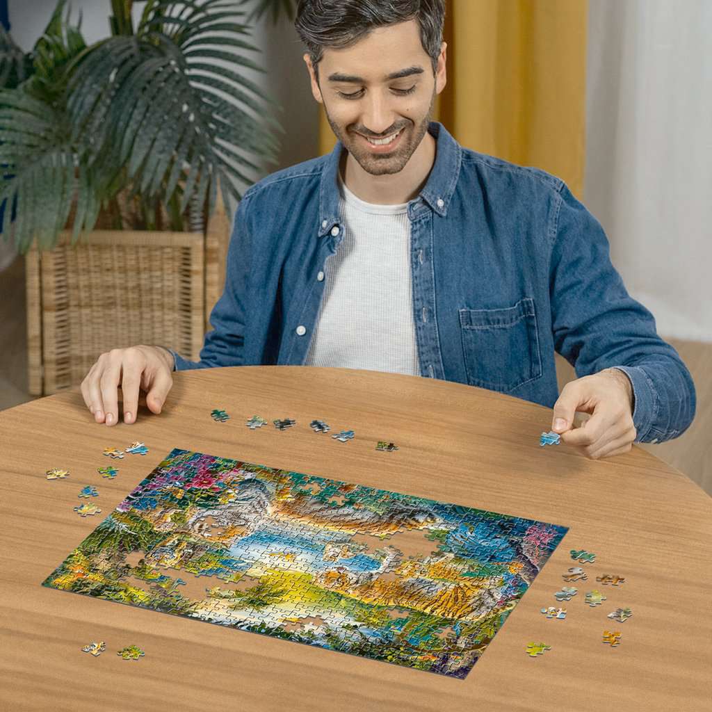Puzzle 500 Teile Tigerfamilie in der Oase 01.384 - Bild 3