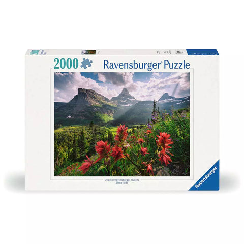 Verpackung Ravensburger Puzzle Unberührte Berge 01415, 2000 Teile